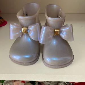 Mini Melissa Light purple pearl rain boot for girls